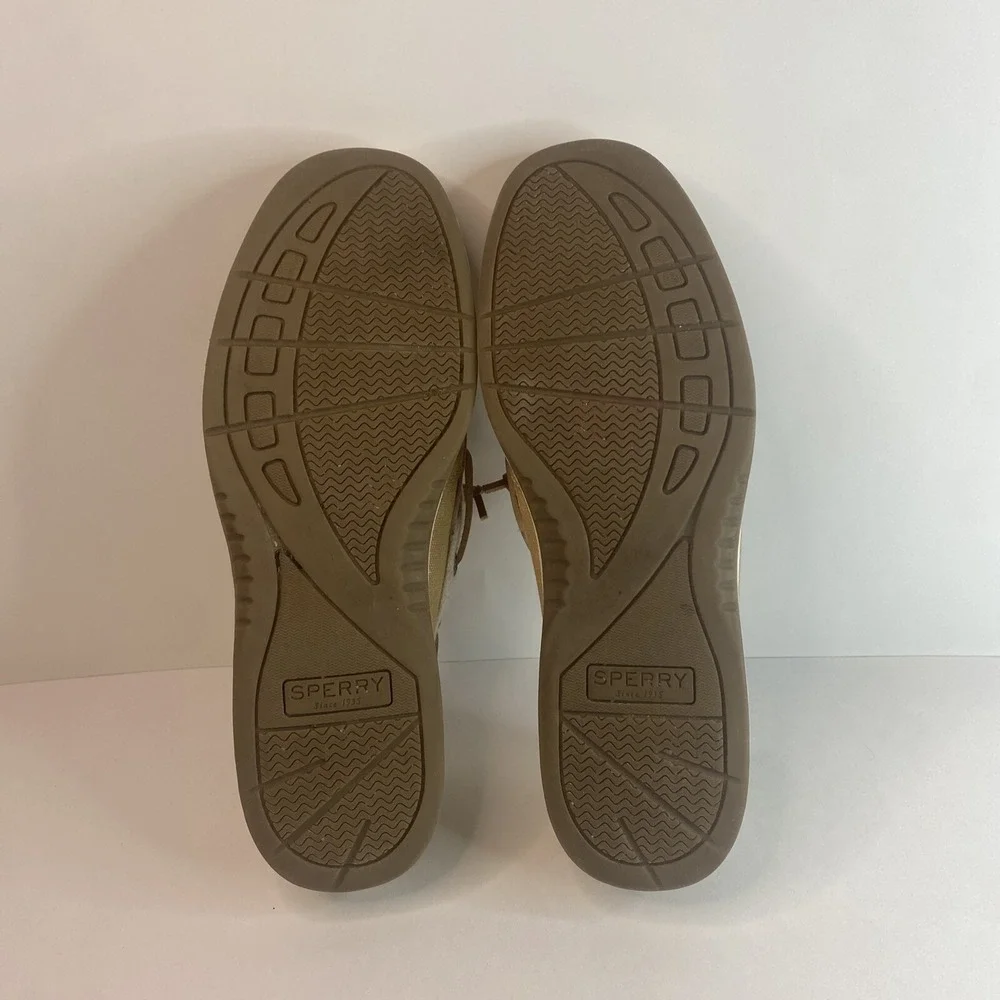 Sperry Womens Boat Shoe Size 8M STS84630 Tan Linen. Very‎ Good Condition. Comfy.